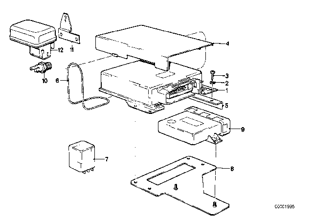 1986 BMW 528e Engine Control Module Diagram for 12141276267