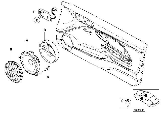 2006 BMW 325Ci Single Parts For HIFI System Diagram