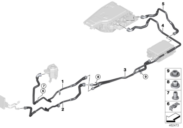 2017 BMW X5 Cooling System - Water Hoses Diagram