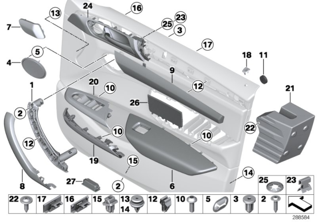 2012 BMW X3 Armrest, Left Diagram for 51417258807