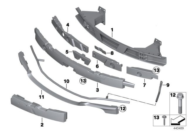2008 BMW M3 Support, Front Diagram