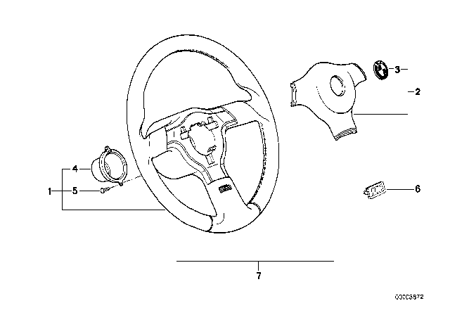 1990 BMW 325i Sports Steering Wheel Diagram 3