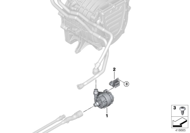 2014 BMW i3 Cooling System - Coolant Pump Diagram
