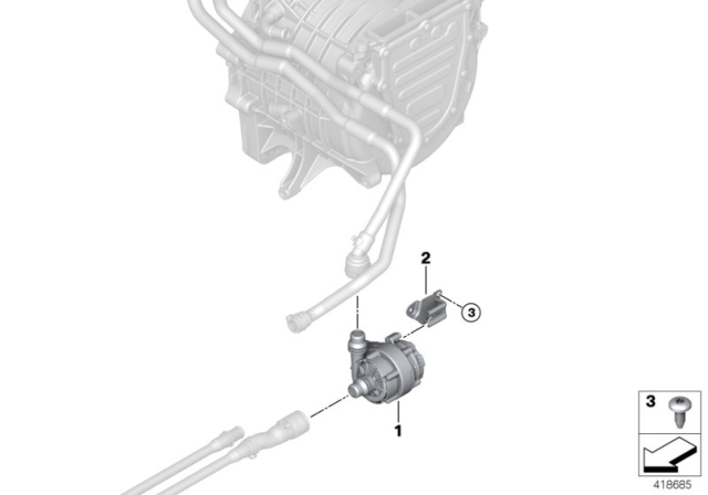 2015 BMW i3 Cooling System - Coolant Pump Diagram