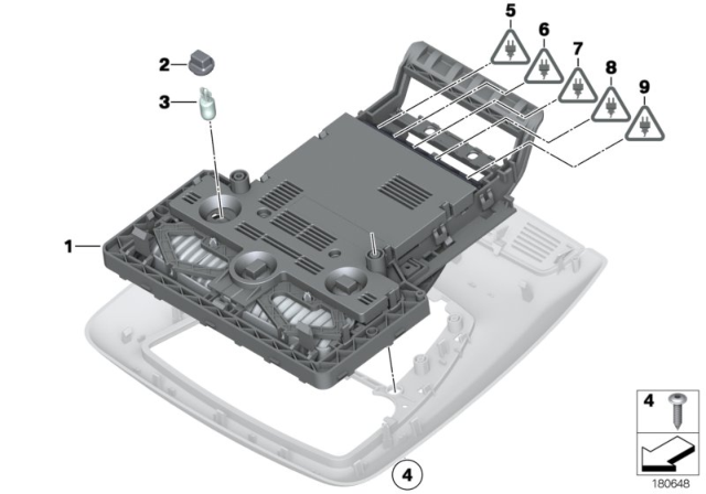 2015 BMW Alpina B7 xDrive Switch Cluster, Roof Diagram 4
