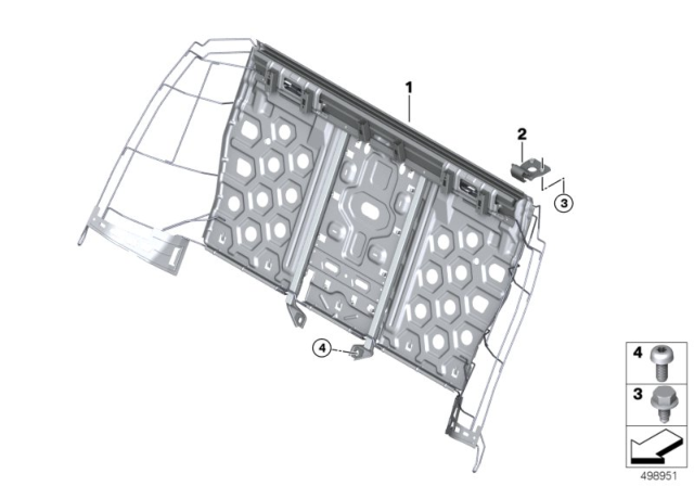 2019 BMW 330i Seat, Rear, Seat Frame Diagram 1