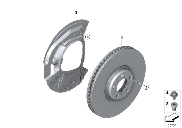 2017 BMW X5 Front Brake / Brake Disc Diagram