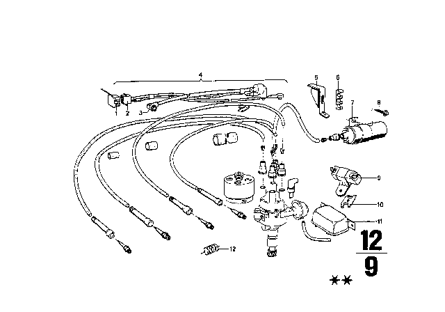 1973 BMW 2002tii Ignition Coil / Spark Plug Diagram