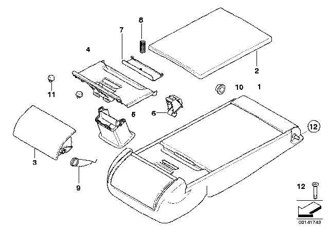 2008 BMW 535xi Armrest Upper Leather Diagram for 52209129132