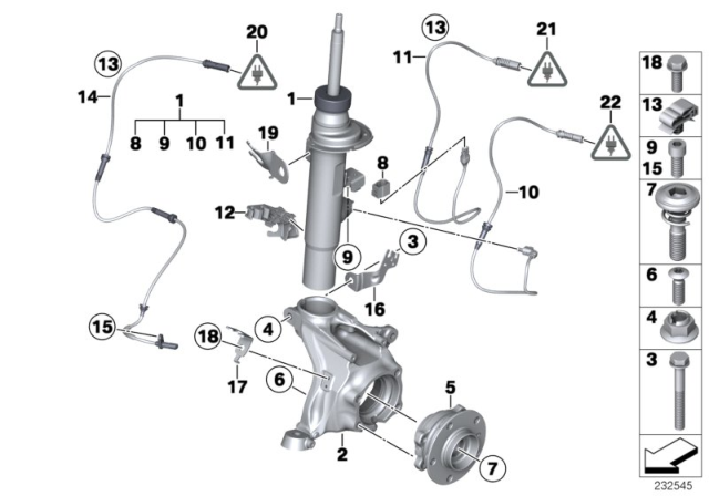 2016 BMW X3 Spring Strut, Front EDC / Mounting Parts Diagram