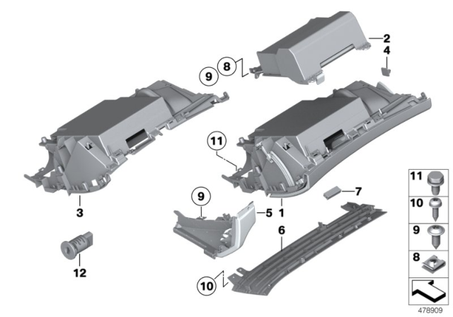 2013 BMW Z4 Cover, Glove Box Diagram for 51169188682