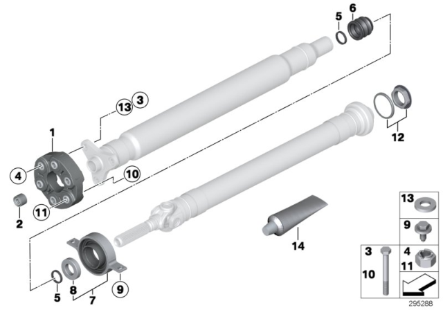 2016 BMW X5 Flexible Discs / Centre Mount / Insert Nut Diagram