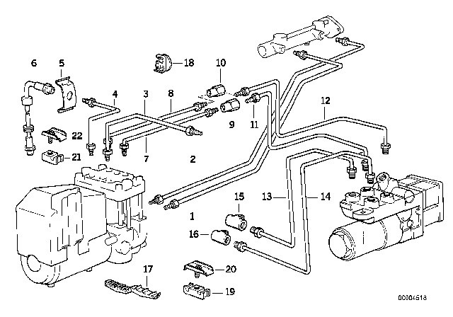 1993 BMW 850Ci Brake Hose Diagram for 34321159891