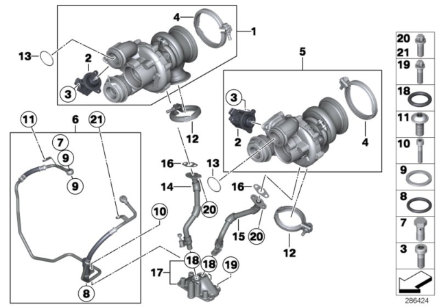 2012 BMW 650i xDrive Turbo Charger With Lubrication Diagram 2