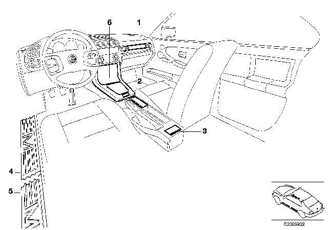 1994 BMW 318is Individual Carbon Fiber Equipment Diagram