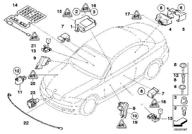 2010 BMW 128i Electric Parts, Airbag Diagram