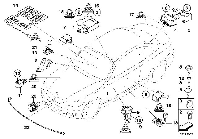 2013 BMW 128i Electric Parts, Airbag Diagram