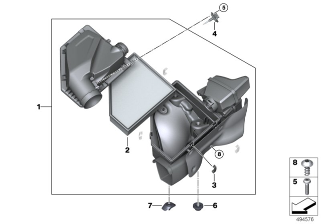 2020 BMW M340i Intake Silencer / Filter Cartridge Diagram