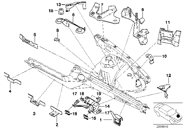 2001 BMW M5 Front Body Bracket Diagram 1