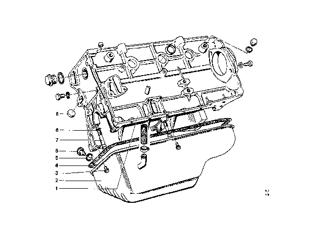 1969 BMW 2000 Oil Pan Diagram for 11131255164