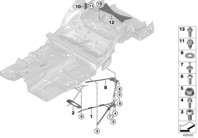 2015 BMW M3 Brace For Body Rear End Diagram
