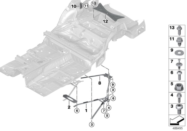 2017 BMW M4 Brace For Body Rear End Diagram