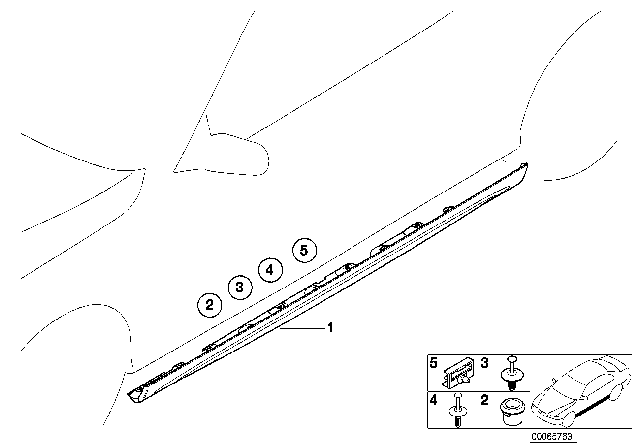 2002 BMW 330Ci Cover Door Sill / Wheel Arch Diagram