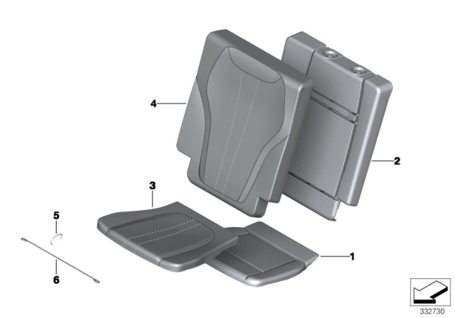 2018 BMW X5 COVER BACKREST, LEATHER, REA Diagram for 52307353557