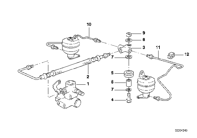 2001 BMW 740iL Levelling Device / Tubing / Attaching Parts Diagram 2