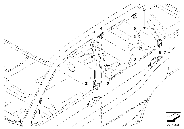 2005 BMW X5 Sealing Tape Diagram for 51357073536