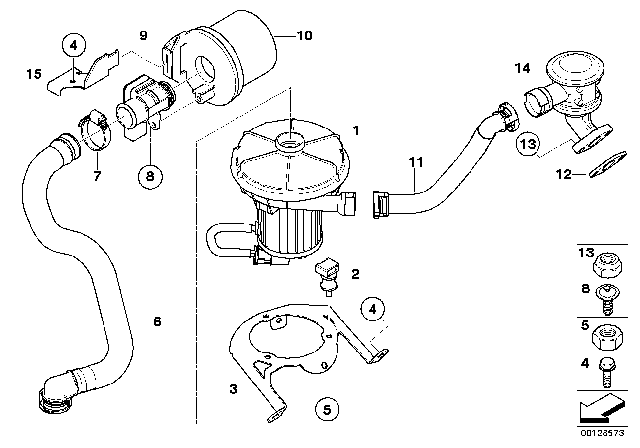 2002 BMW X5 Suction Pipe Diagram for 11727510956