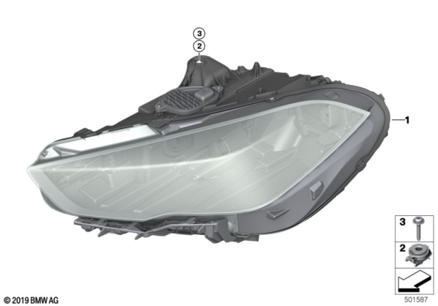 2020 BMW 228i xDrive Gran Coupe Headlight Diagram