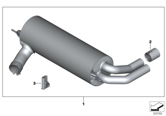 2017 BMW 430i xDrive BMW M Performance Silencer System Diagram