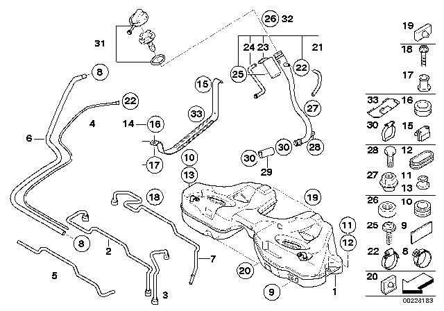 2008 BMW Alpina B7 Fuel Tank / Attaching Parts Diagram