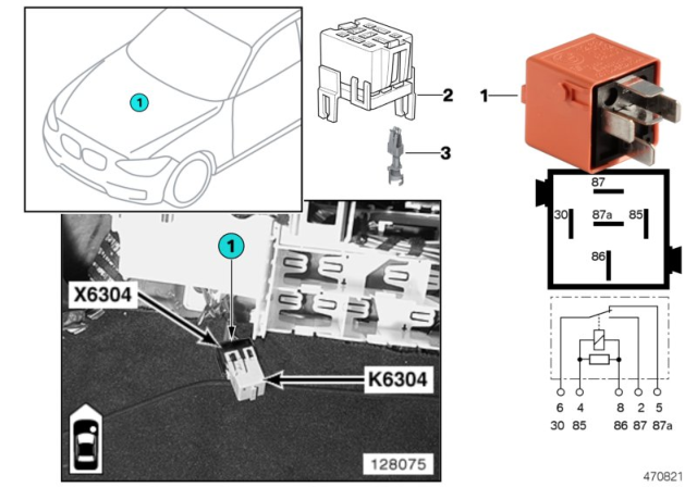 2003 BMW 325i Relay, Secondary Air Pump Diagram