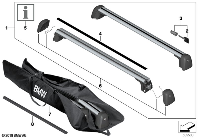 2020 BMW X3 M Railing Carrier Diagram