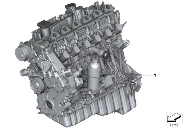 2009 BMW X5 Short Engine Diagram for 11000446764