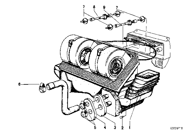 1976 BMW 530i Guide Shaft Temperature Control Diagram for 64111354754