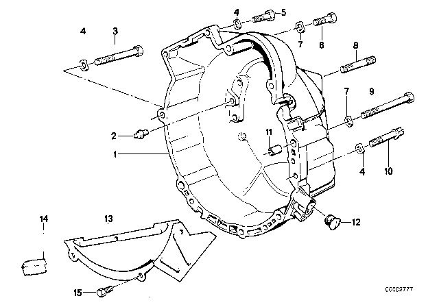 1986 BMW 535i Clutch Bell Housing Diagram