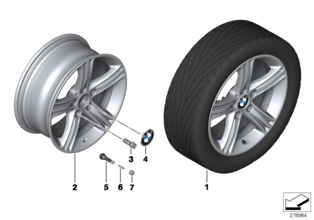 2015 BMW 328i BMW LA Wheel, Star Spoke Diagram 3