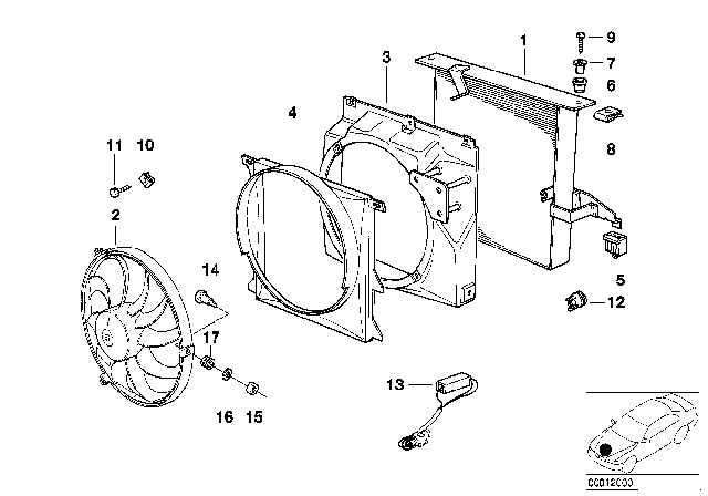 1993 BMW 325i Condenser, Air Conditioning Diagram for 64531385165