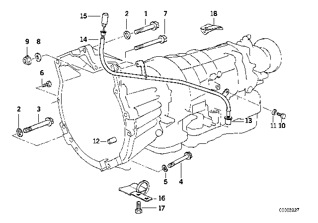 1994 BMW 325i Transmission Mounting Diagram