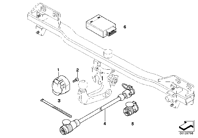 2009 BMW 528i xDrive Electric Parts, Towbar Diagram