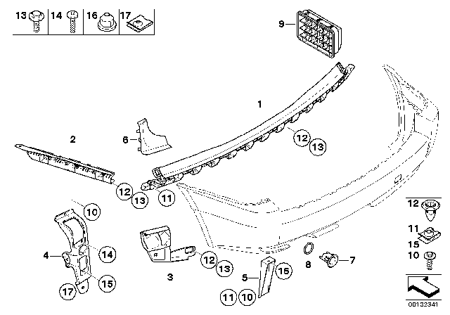 2006 BMW X3 Mounting Parts Diagram 1