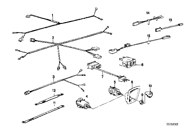 1982 BMW 633CSi Fader Control With Flat-Type Connector Diagram for 65111366390