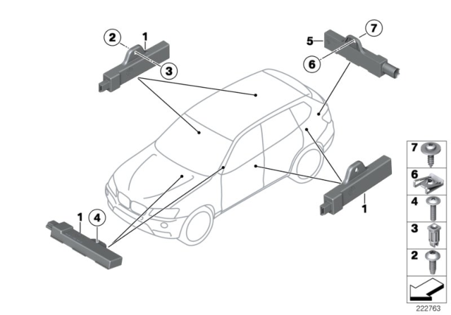 2017 BMW X3 Single Parts, Aerial, Comfort Access Diagram