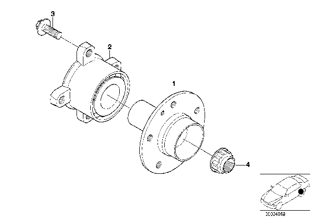 2000 BMW 540i Side Shaft/Wheel Bearings Diagram