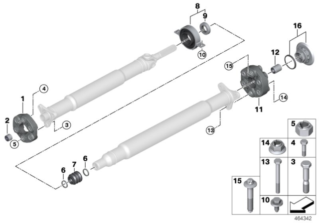 2019 BMW 530i CENTER MOUNT, ALUMINIUM Diagram for 26128686120