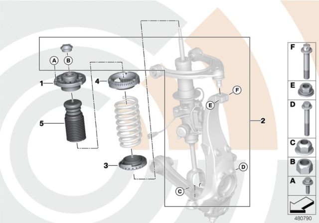 2014 BMW 550i Sedan(F10) Installation Kit Support Bearing Diagram 2