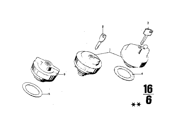 1970 BMW 2800CS Filler Cap Diagram